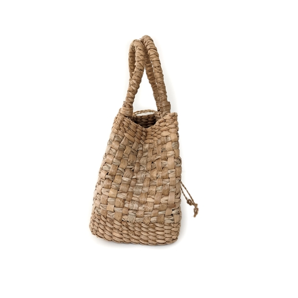 Vintage 90 Esprit Cottagecore Tan Woven Ratan Square Basket Mini Bag - Picture 3 of 9